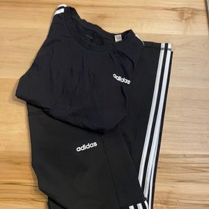 adidas black shirt and tights bundle